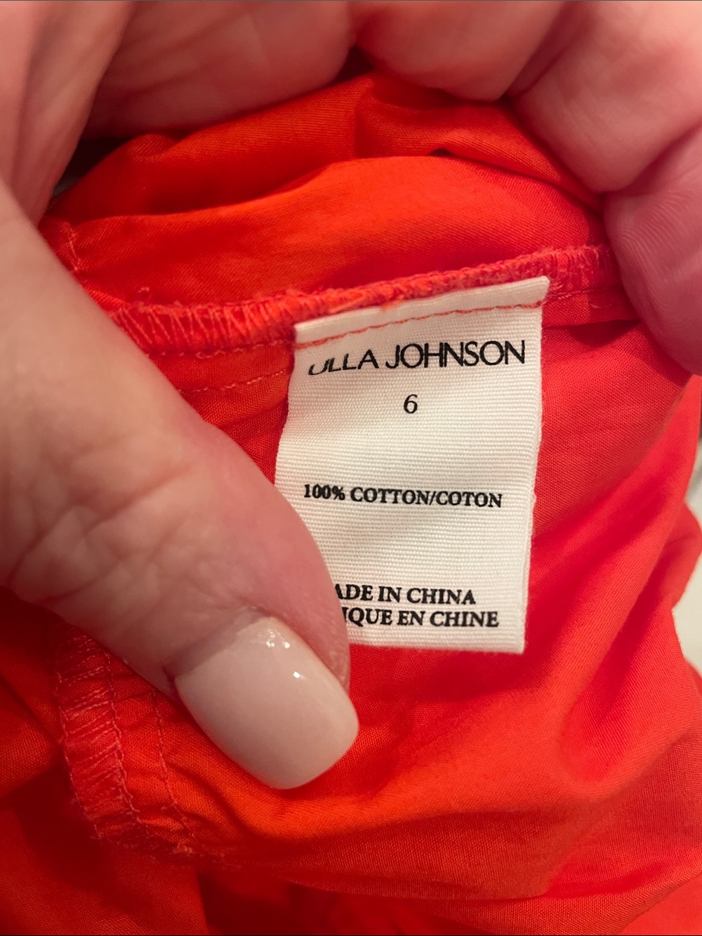 Ulla Johnson orange puff sleeved tiered midi dress sz 6 - Picture 9 of 9